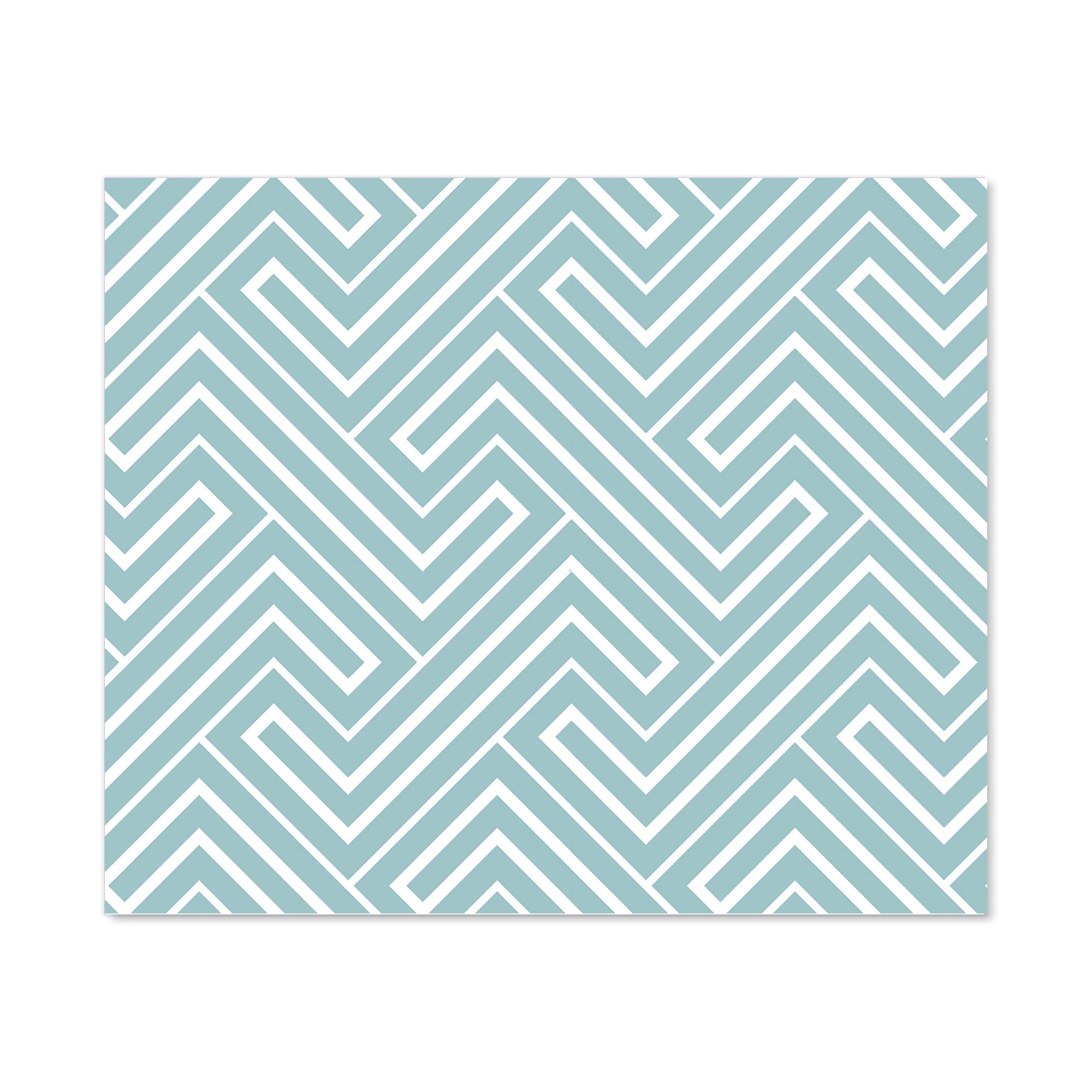 Blue And White Geometric Pattern Kitchen Splashback