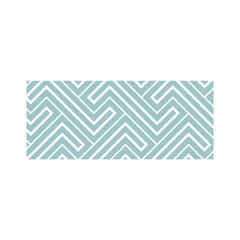 Blue And White Geometric Pattern Glass Bathroom Splashback