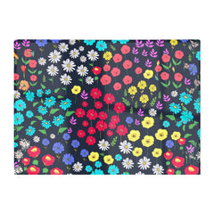 Multicoloured Flower Pattern Glass Chopping Board