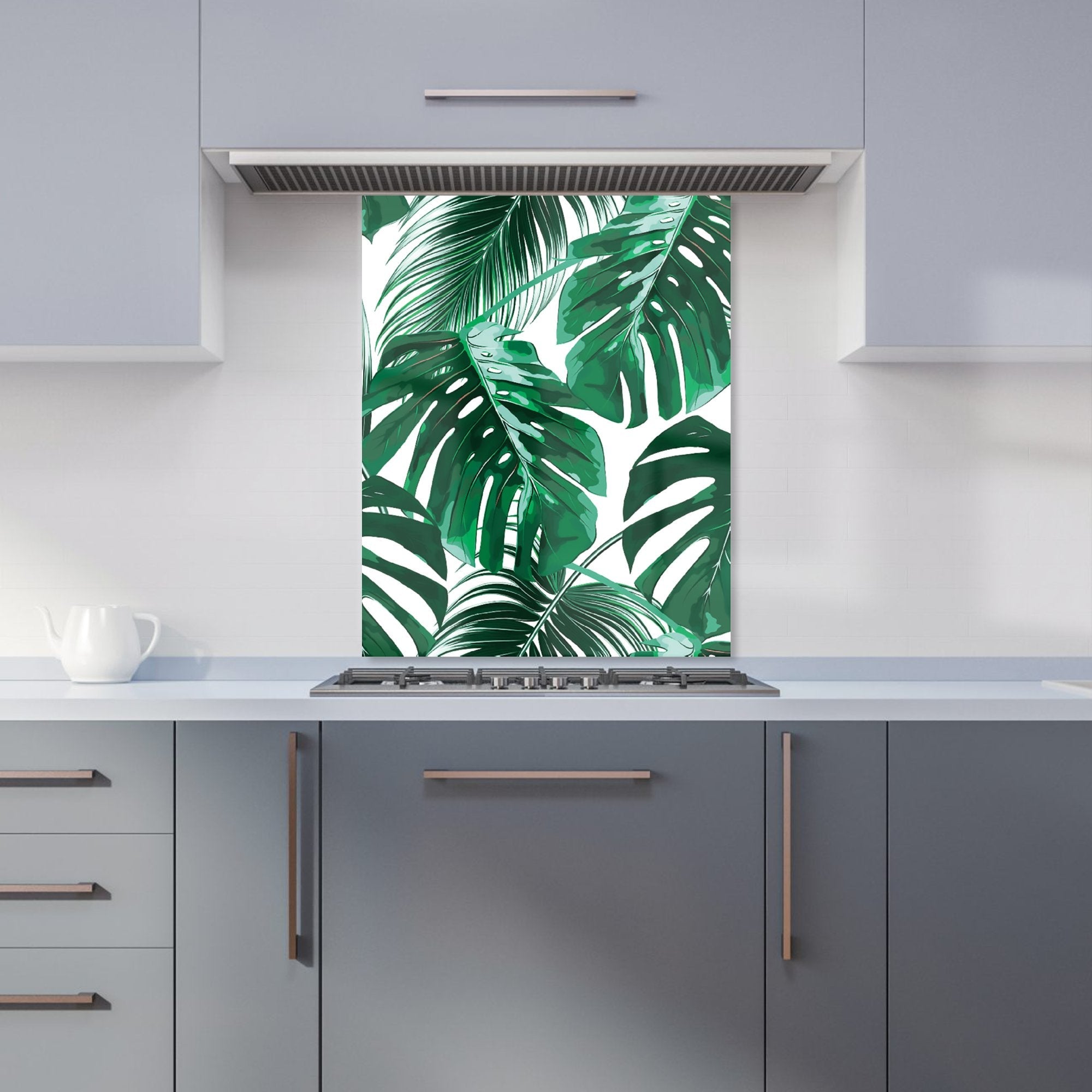 Tropical Jungle Leaf Pattern Kitchen Splashback