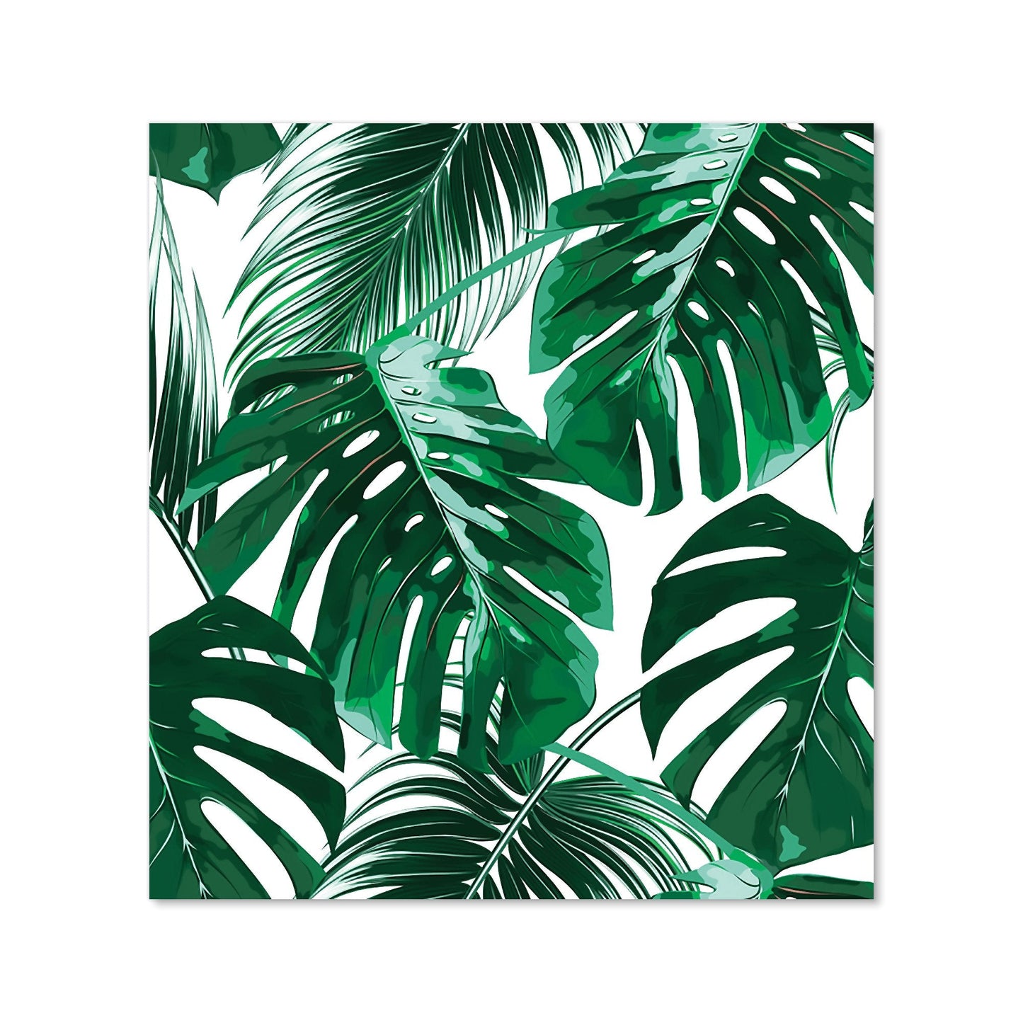 Tropical Jungle Leaf Pattern Kitchen Splashback