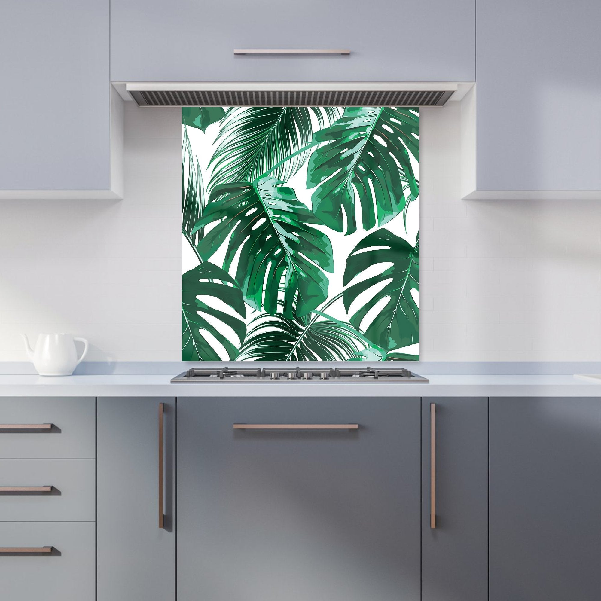 Tropical Jungle Leaf Pattern Kitchen Splashback