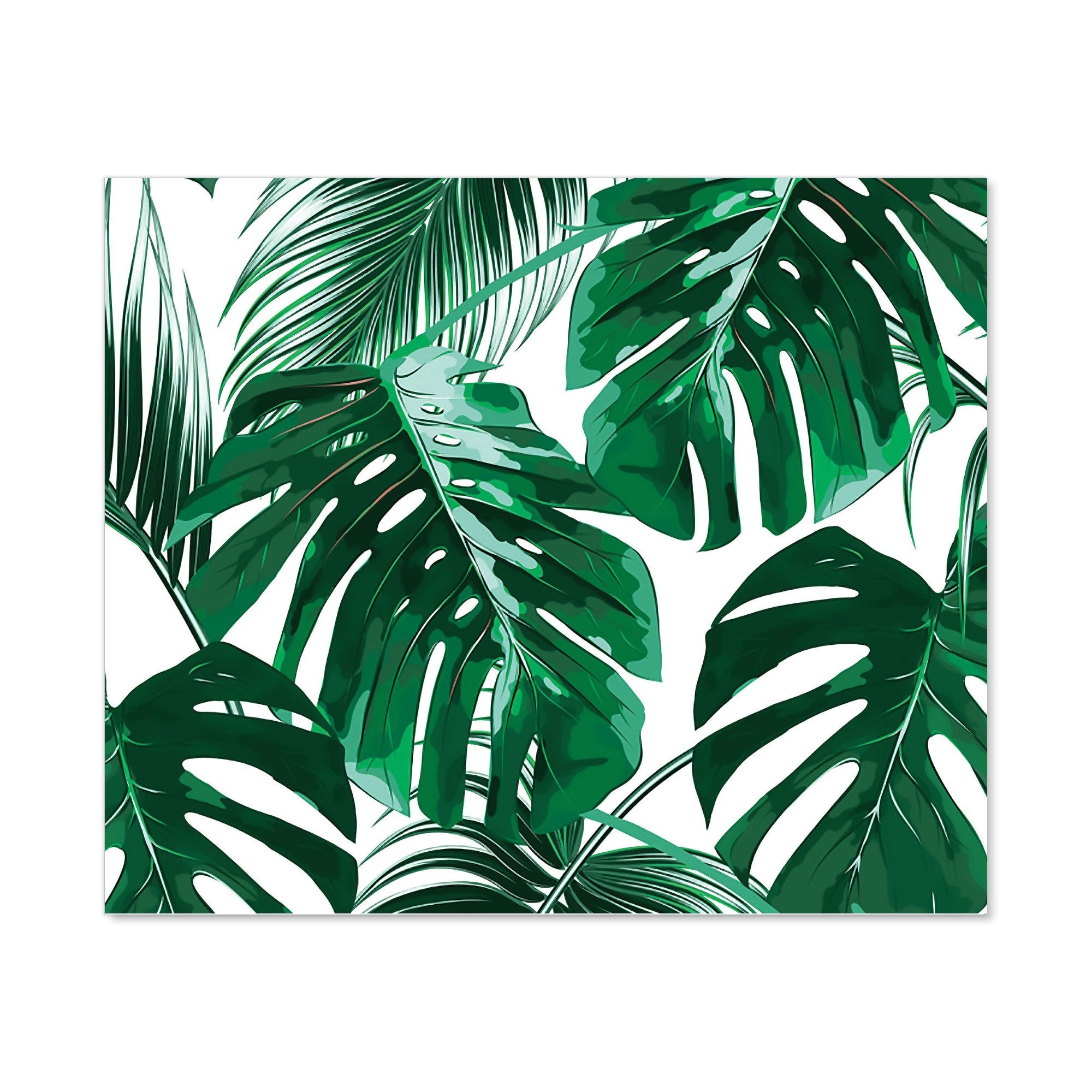 Tropical Jungle Leaf Pattern Kitchen Splashback