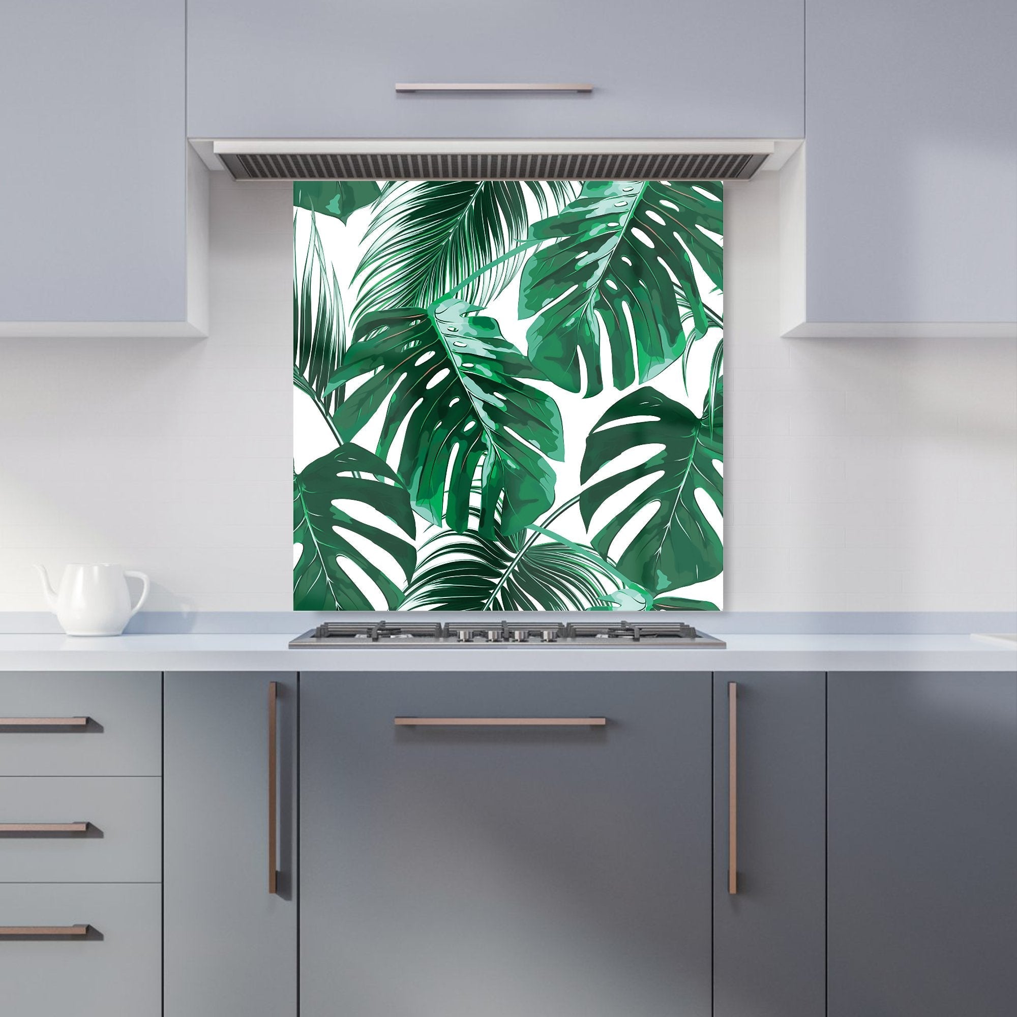Tropical Jungle Leaf Pattern Kitchen Splashback