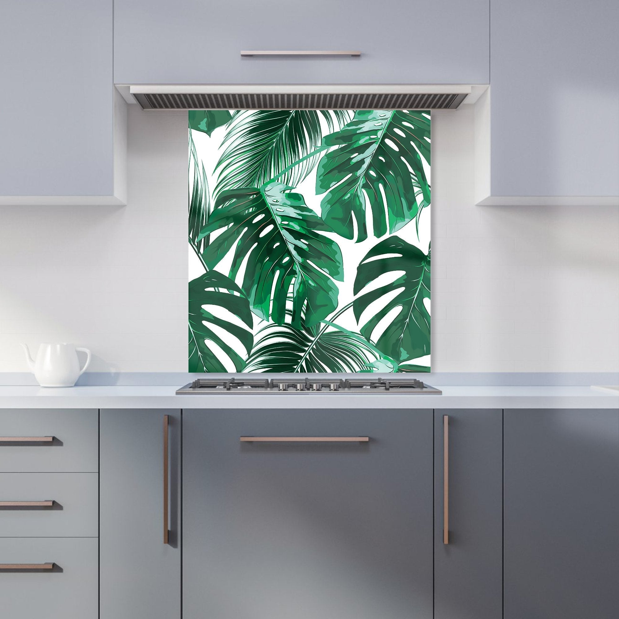 Tropical Jungle Leaf Pattern Kitchen Splashback