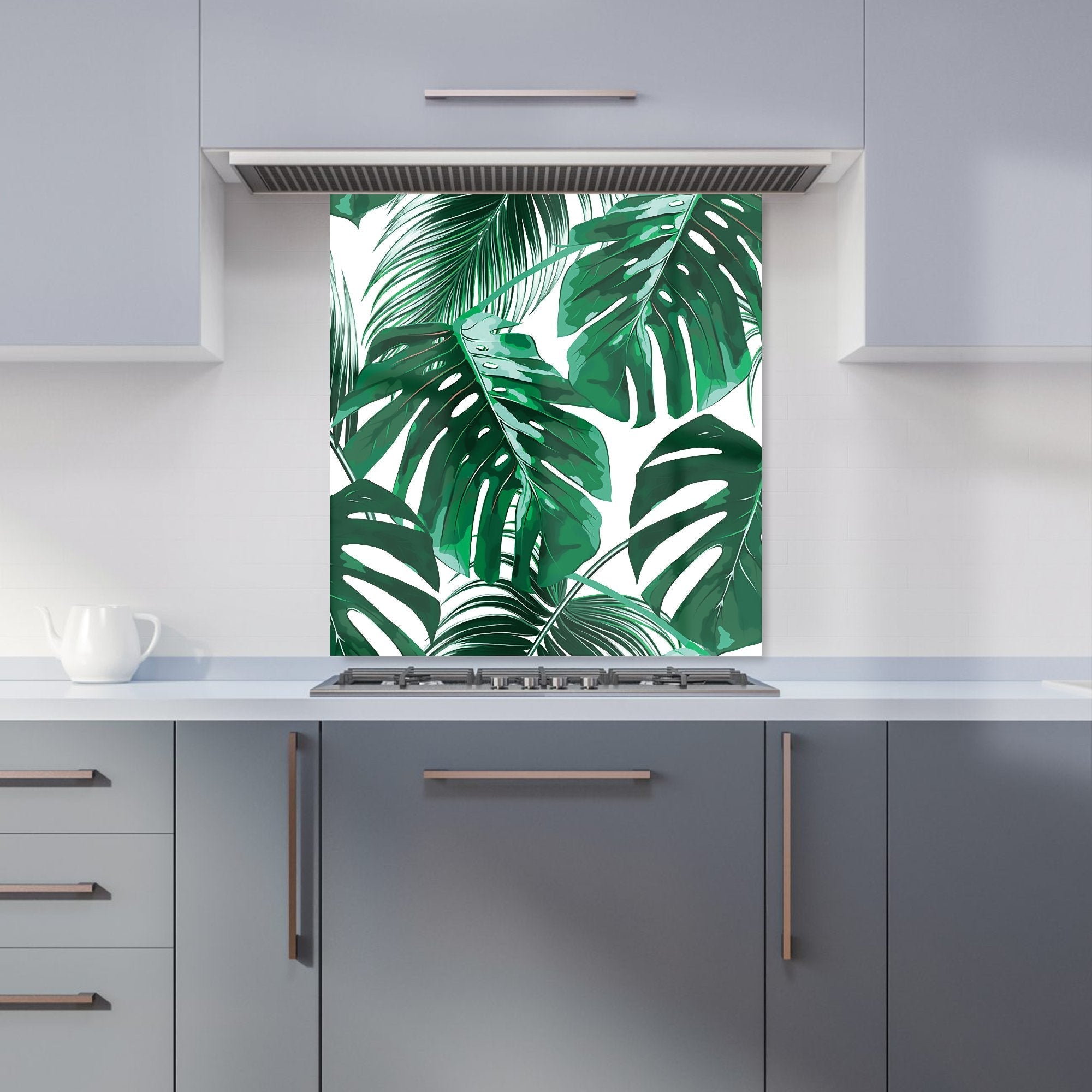 Tropical Jungle Leaf Pattern Kitchen Splashback