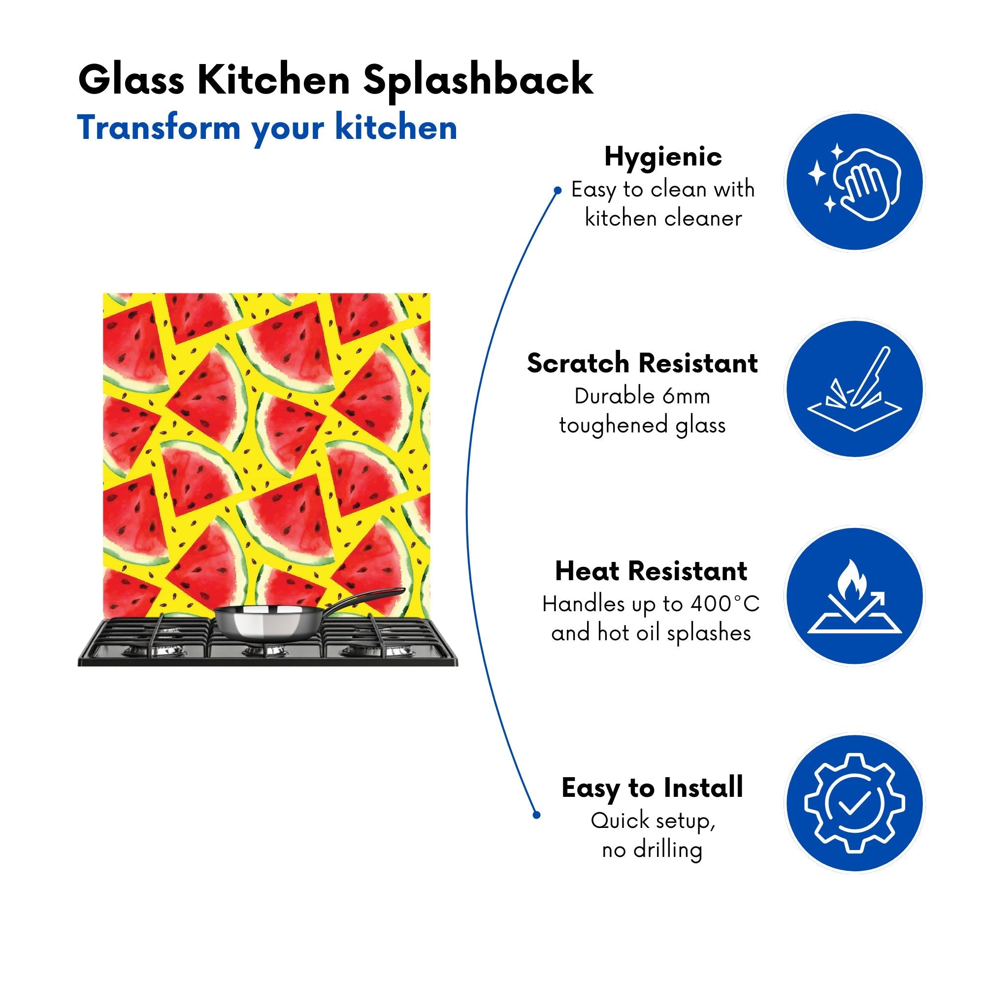 Watermelon Pattern Kitchen Splashback