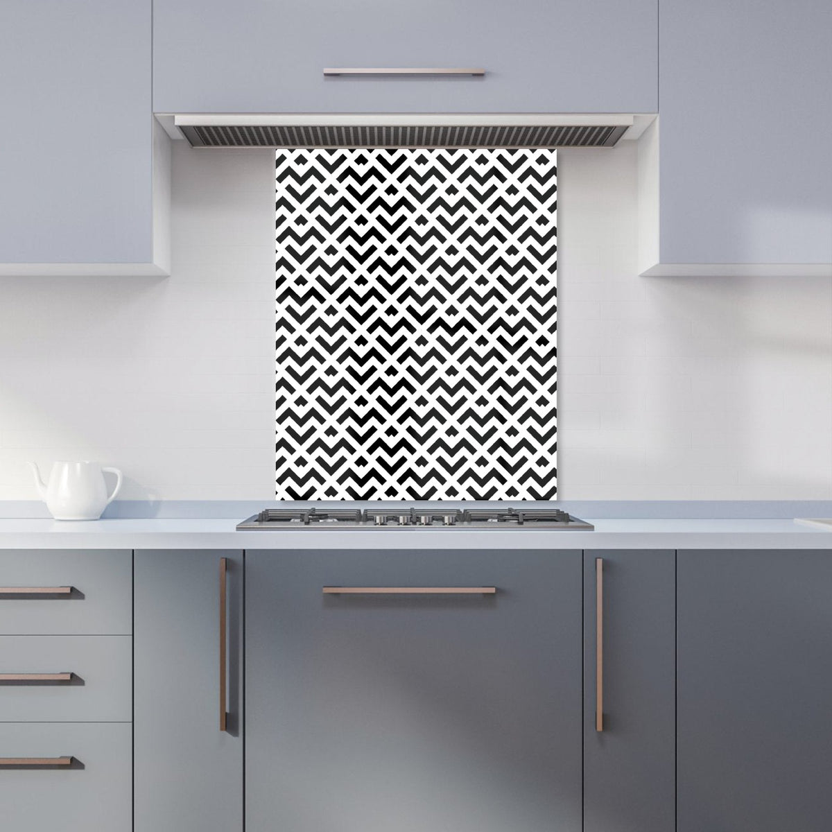Black And White Abstract Pattern Kitchen Splashback