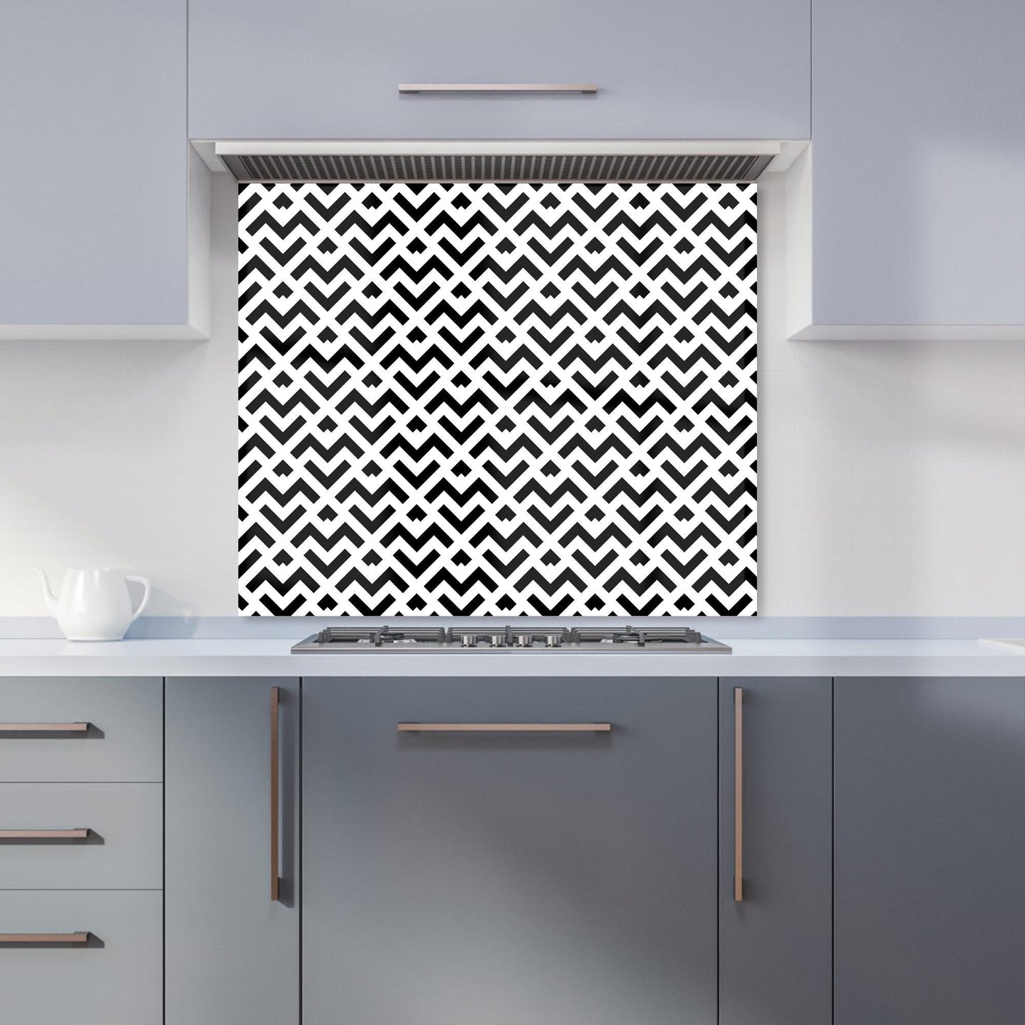 Black And White Abstract Pattern Kitchen Splashback