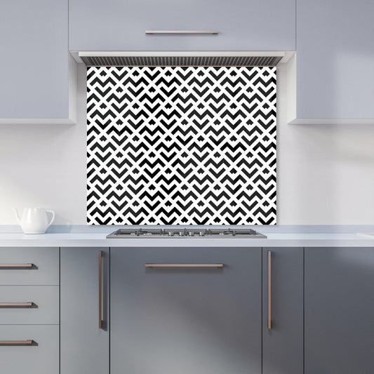 Black And White Abstract Pattern Kitchen Splashback