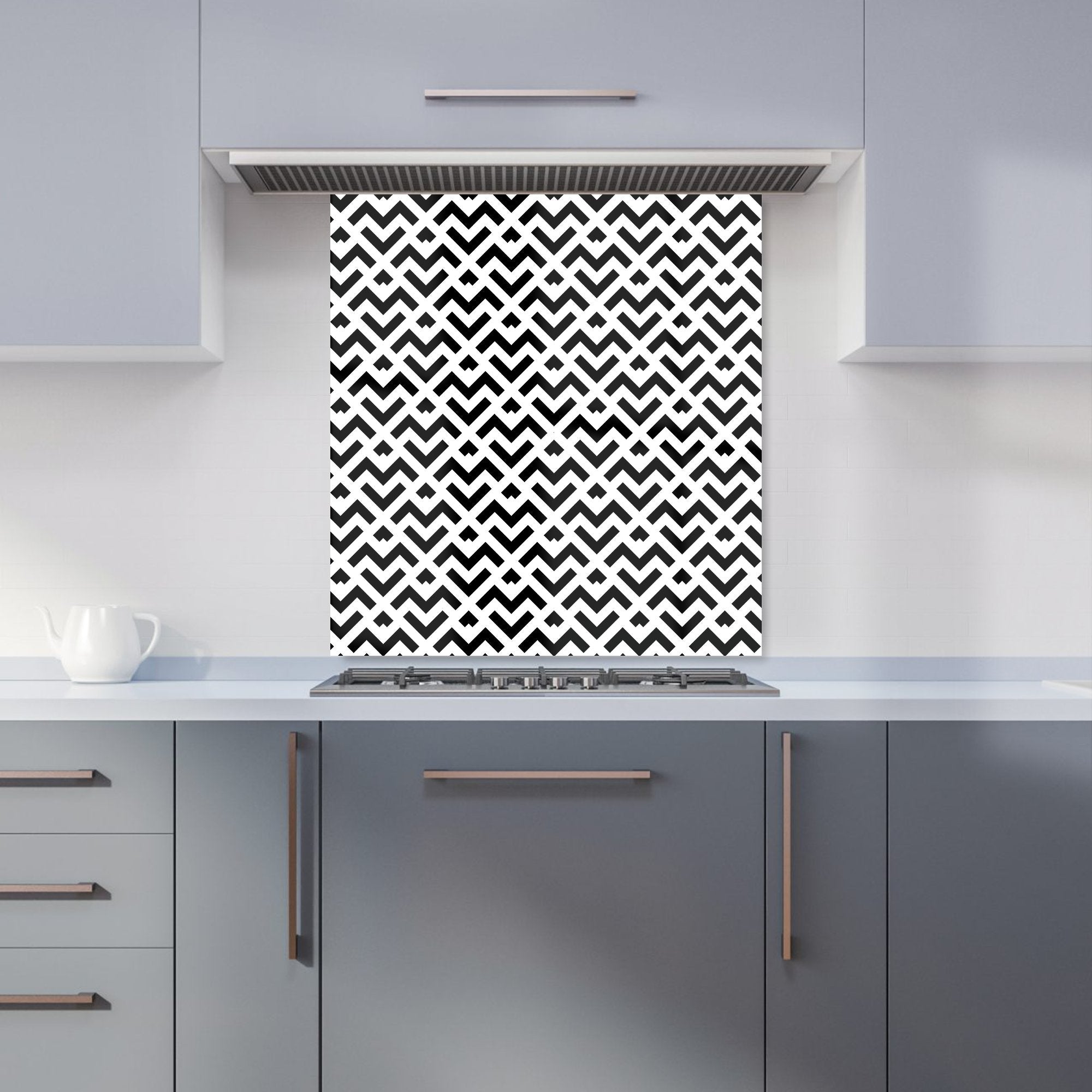 Black And White Abstract Pattern Kitchen Splashback