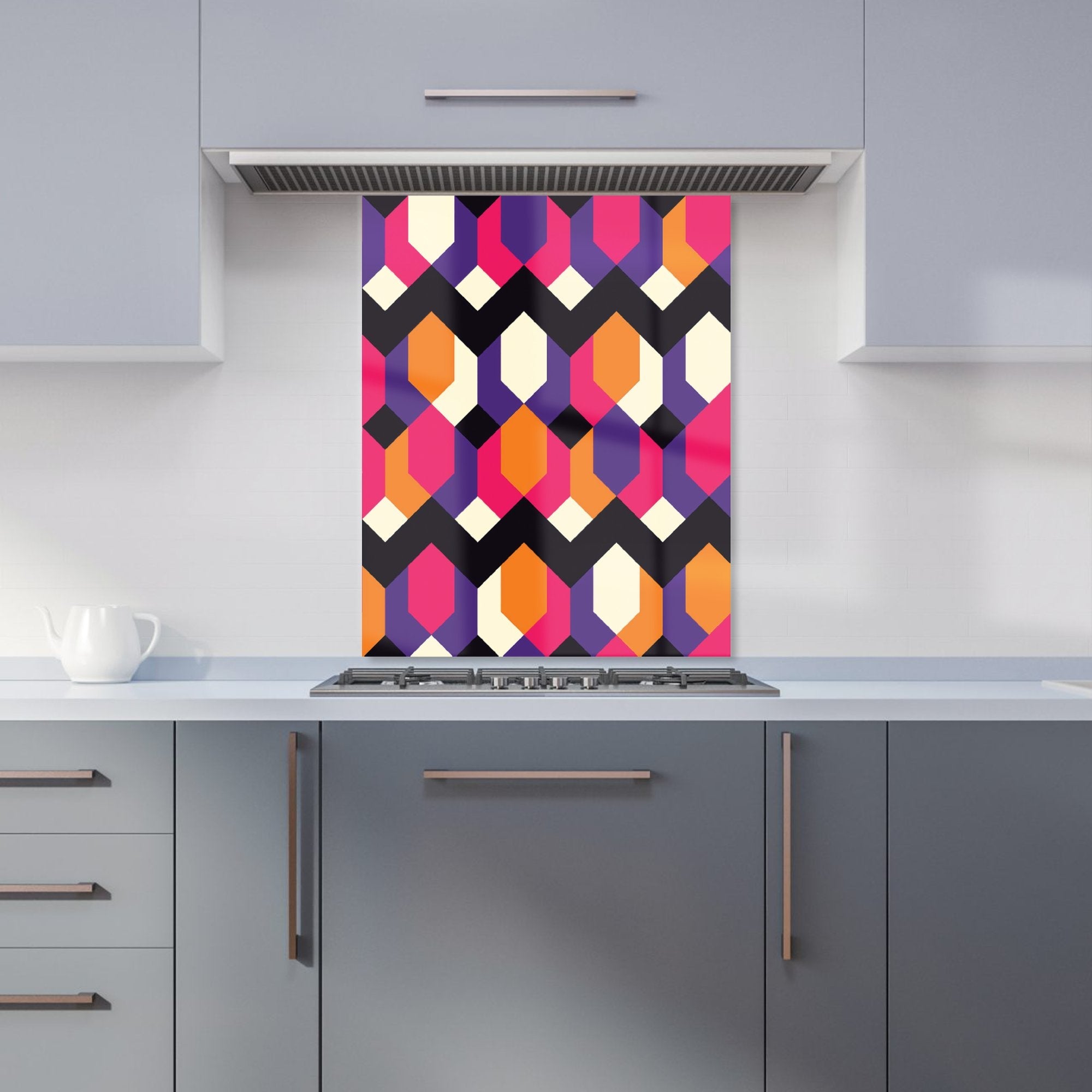 Coloured Abstract Pattern Kitchen Splashback