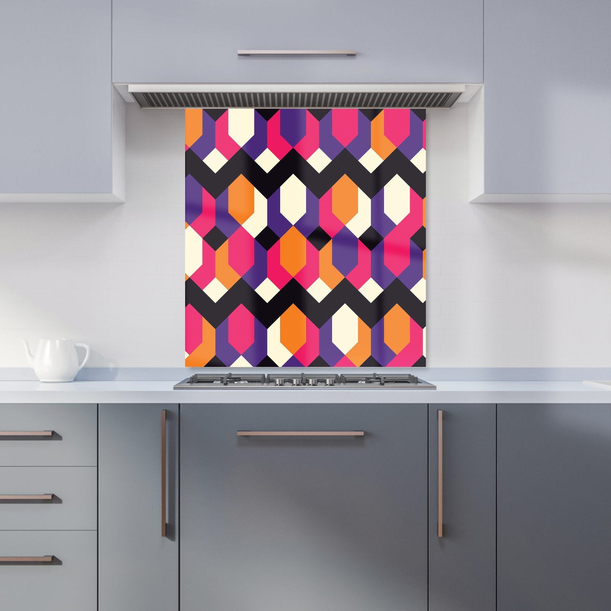 Coloured Abstract Pattern Kitchen Splashback