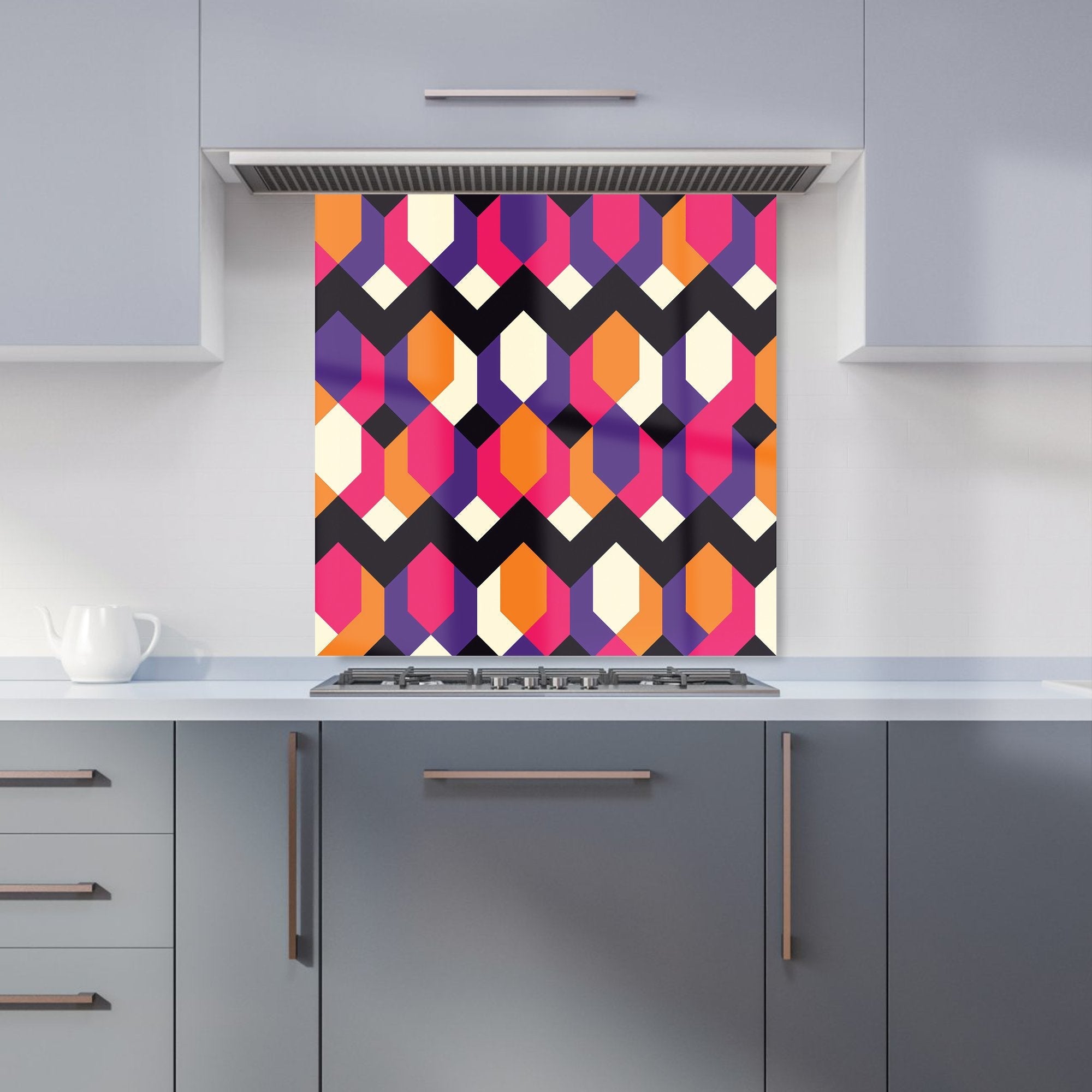 Coloured Abstract Pattern Kitchen Splashback