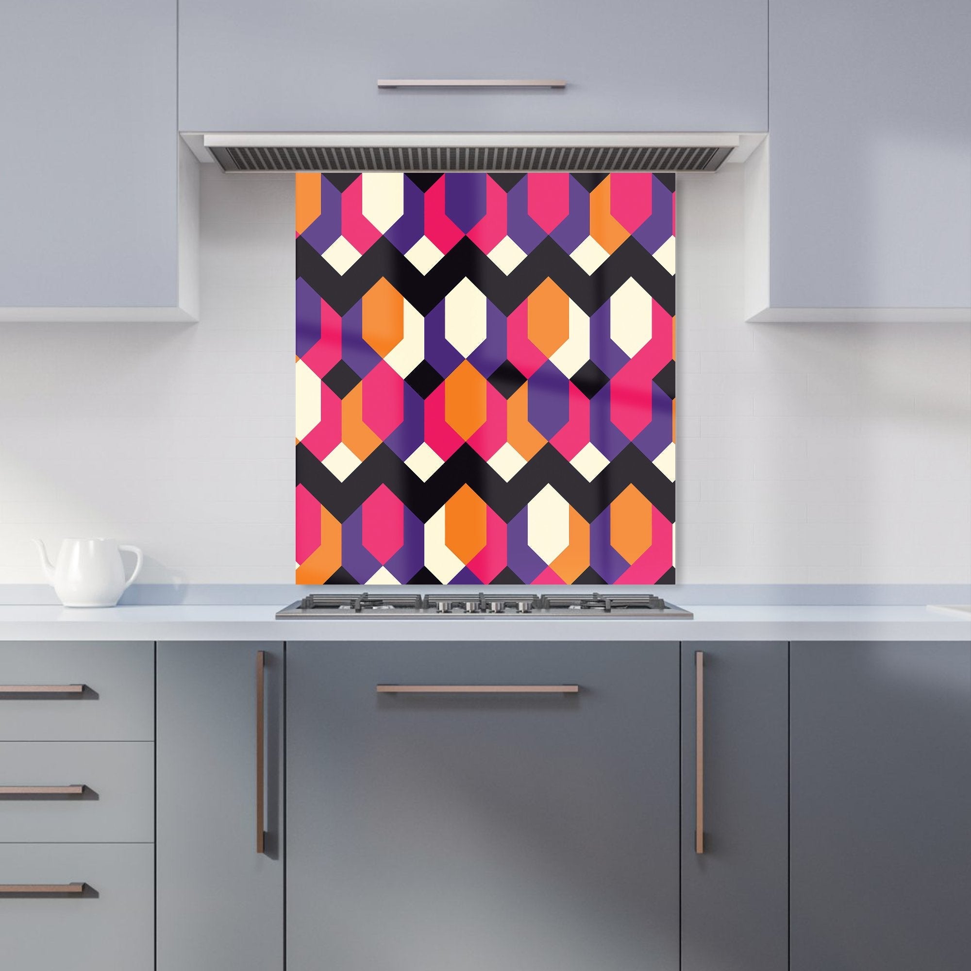 Coloured Abstract Pattern Kitchen Splashback