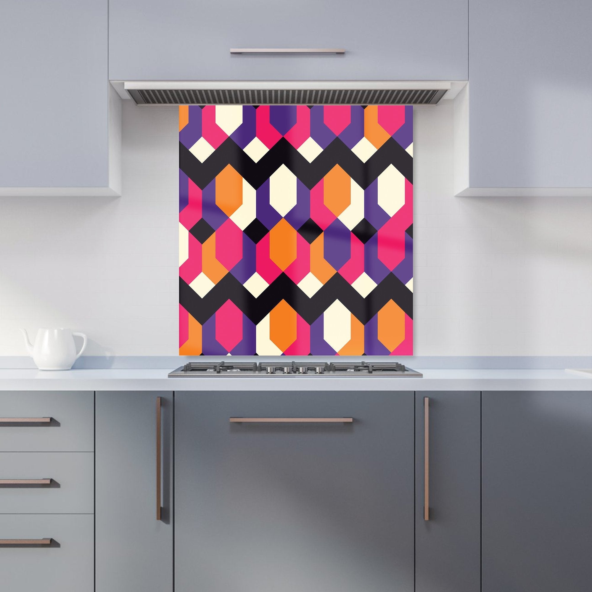 Coloured Abstract Pattern Kitchen Splashback
