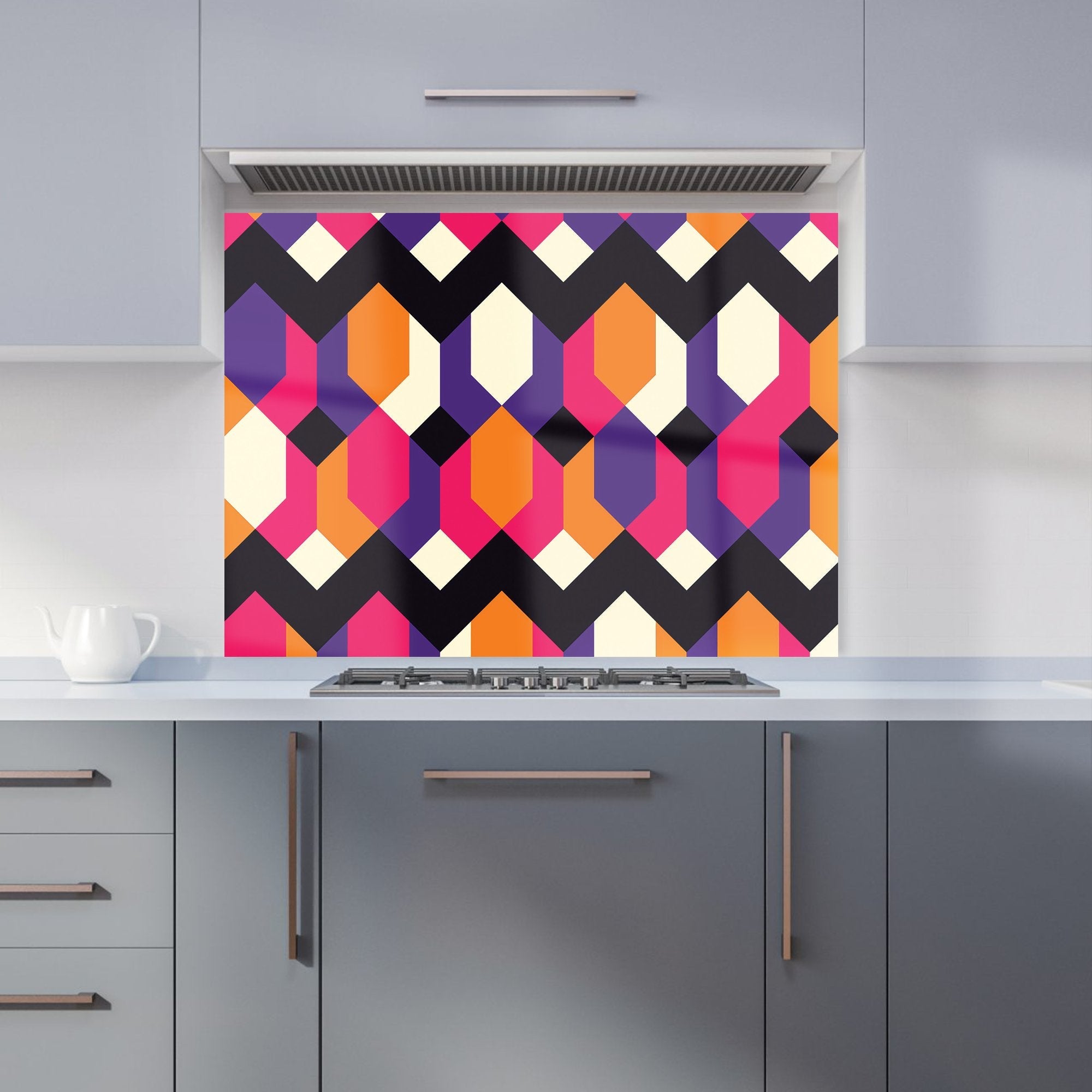 Coloured Abstract Pattern Kitchen Splashback