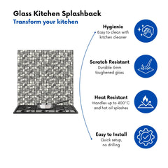 Irregular Sketched Block Textured Kitchen Splashback