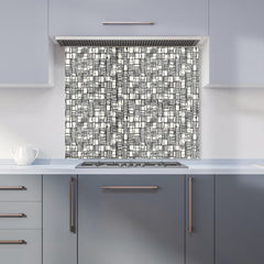 Irregular Sketched Block Textured Kitchen Splashback