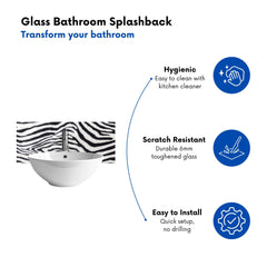 Zebra Texture Pattern Glass Bathroom Splashback
