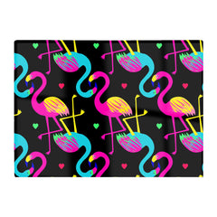 Vivid Flamingo Pattern Glass Chopping Board