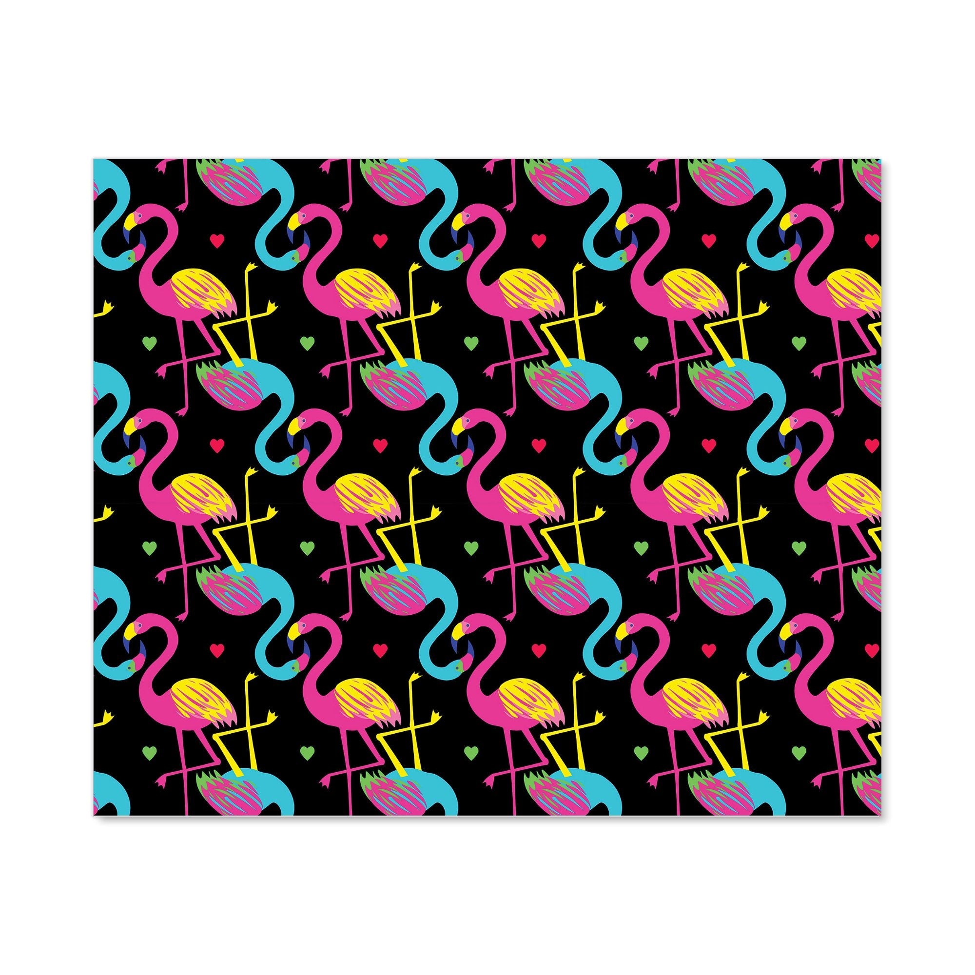 Vivid Flamingo Pattern Kitchen Splashback
