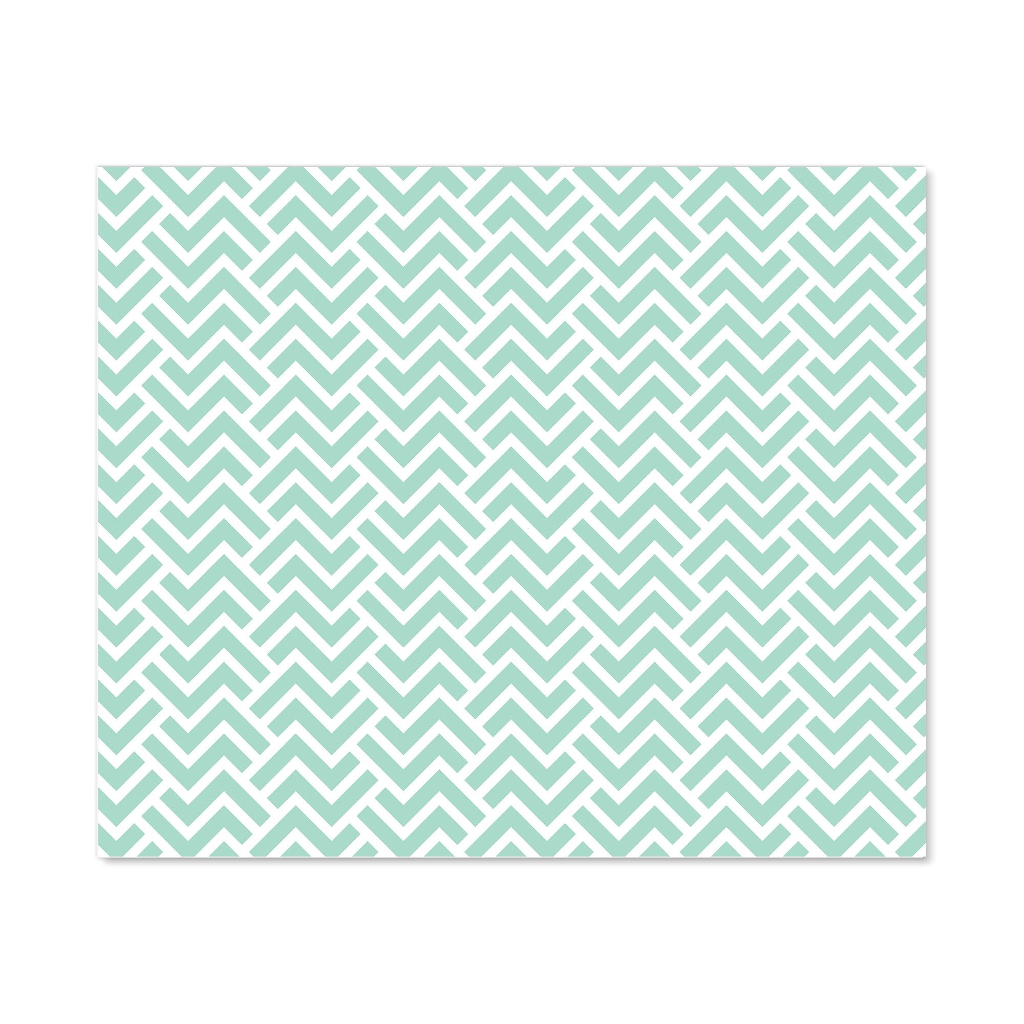 Green Geometric Pattern Kitchen Splashback