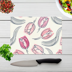 Tulips Glass Chopping Board
