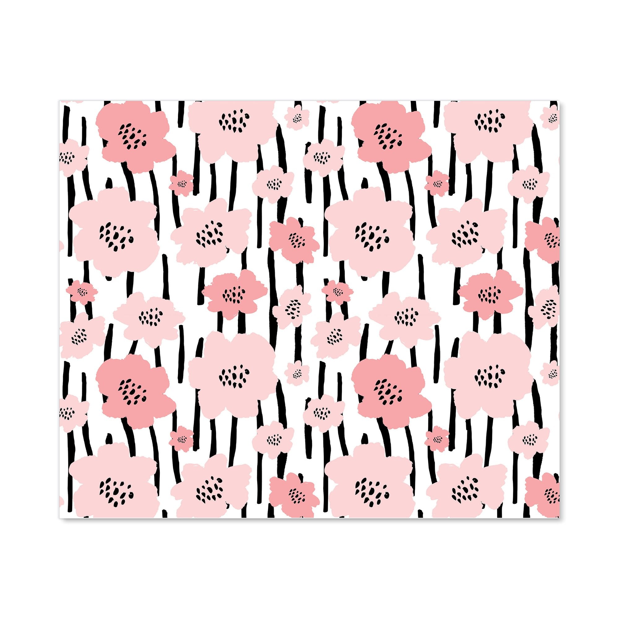 Pastel Pink Flowers Kitchen Splashback