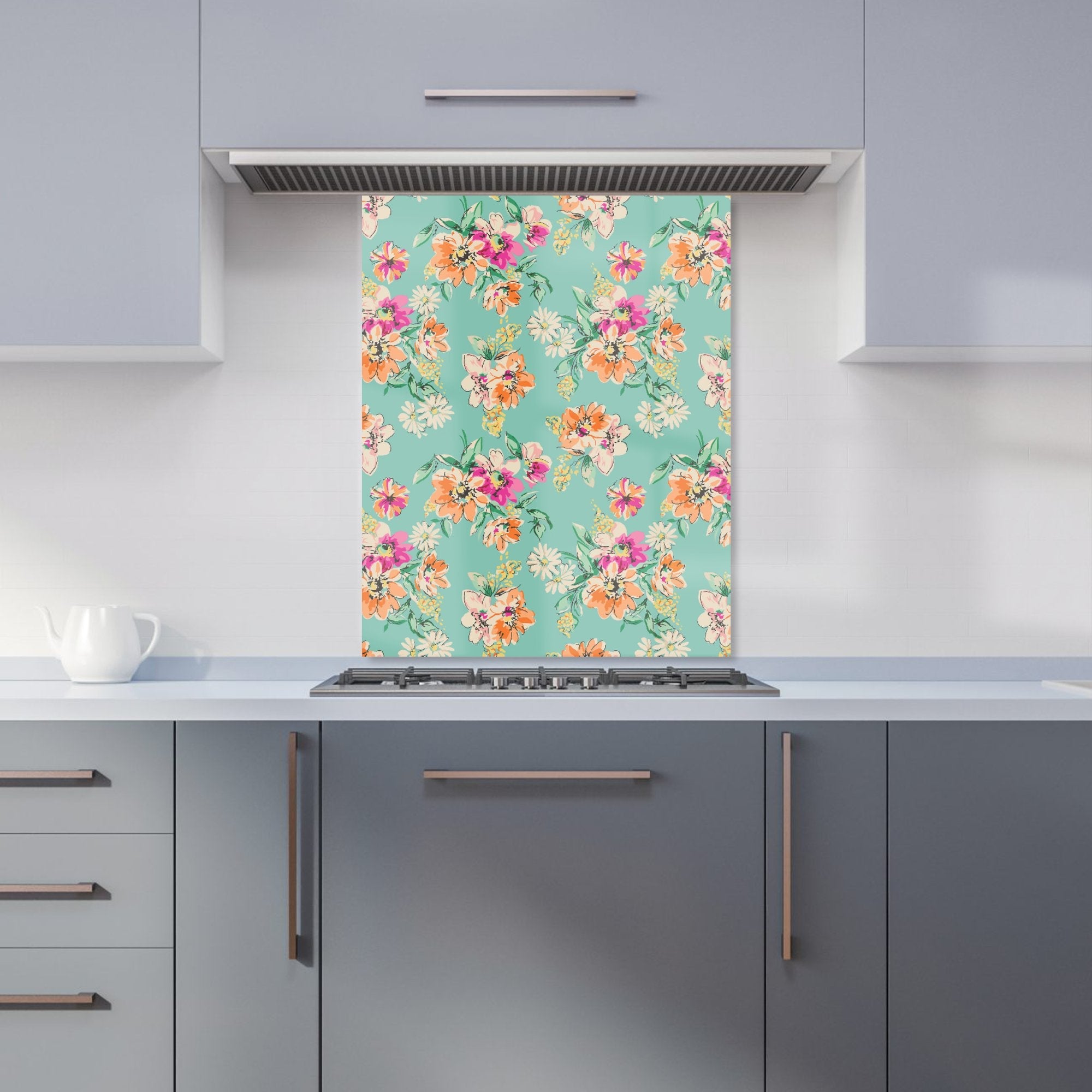 Bright Flower Sketch Kitchen Splashback