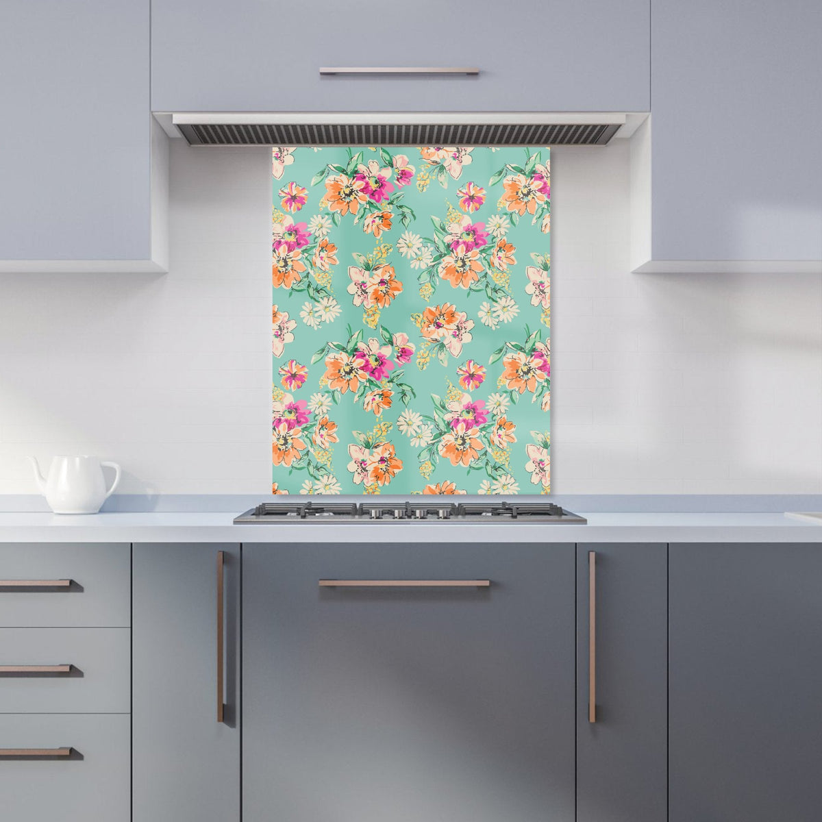 Bright Flower Sketch Kitchen Splashback