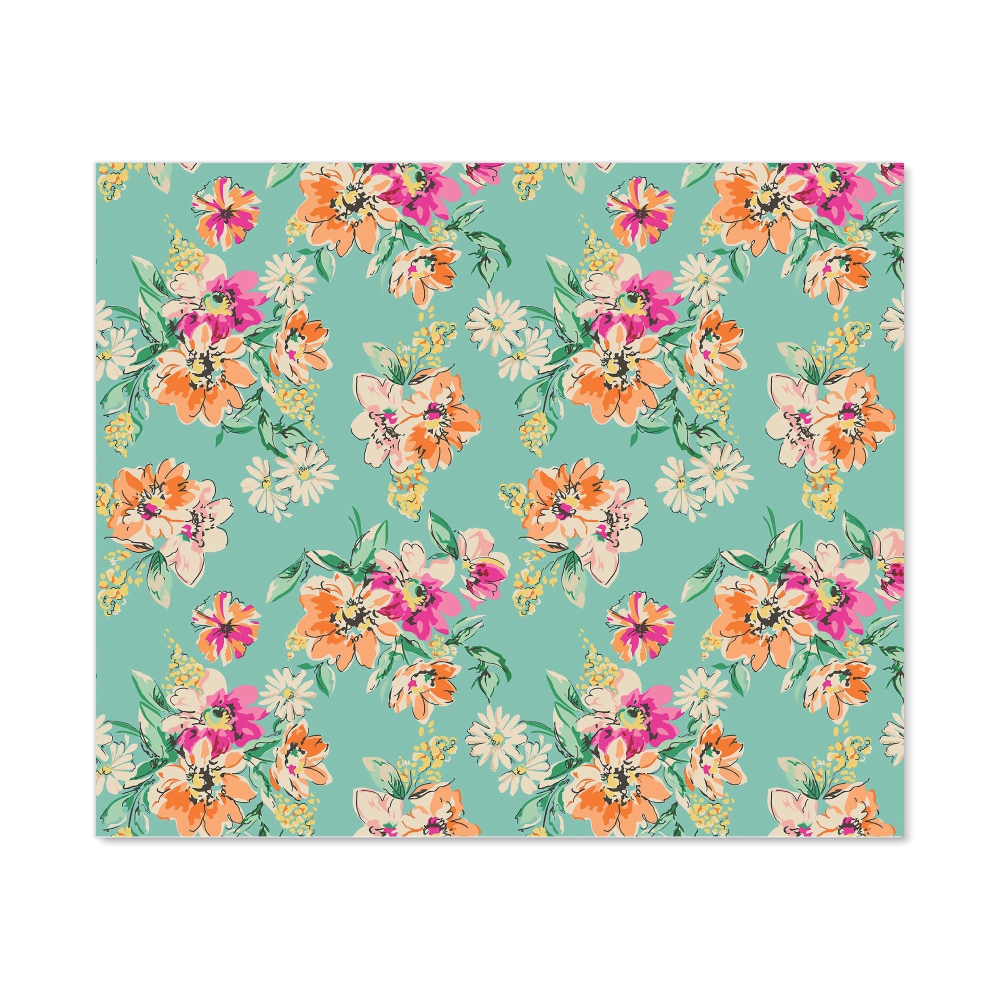 Bright Flower Sketch Kitchen Splashback