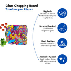Motley Doodling Love Glass Chopping Board