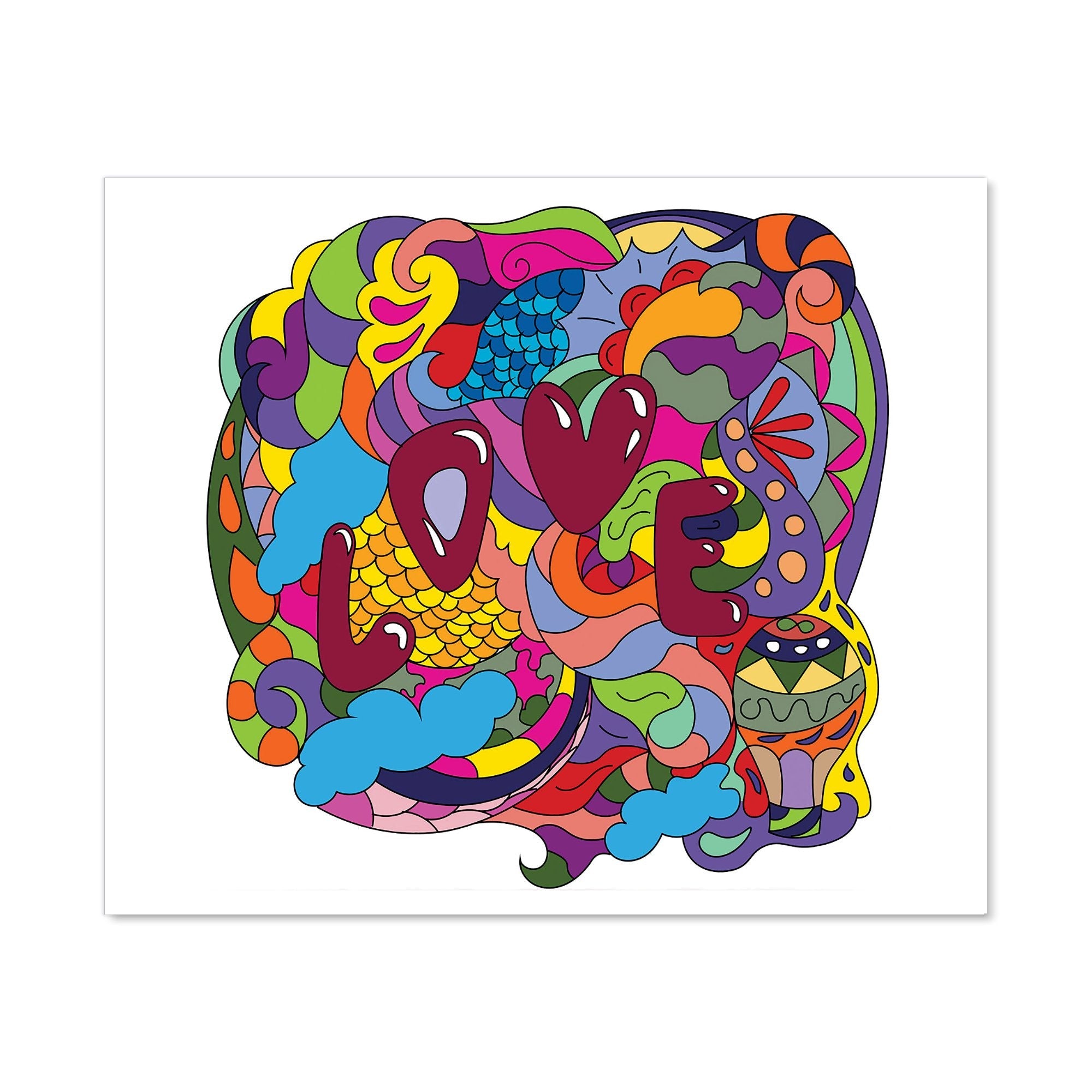 Motley Doodling Love Kitchen Splashback