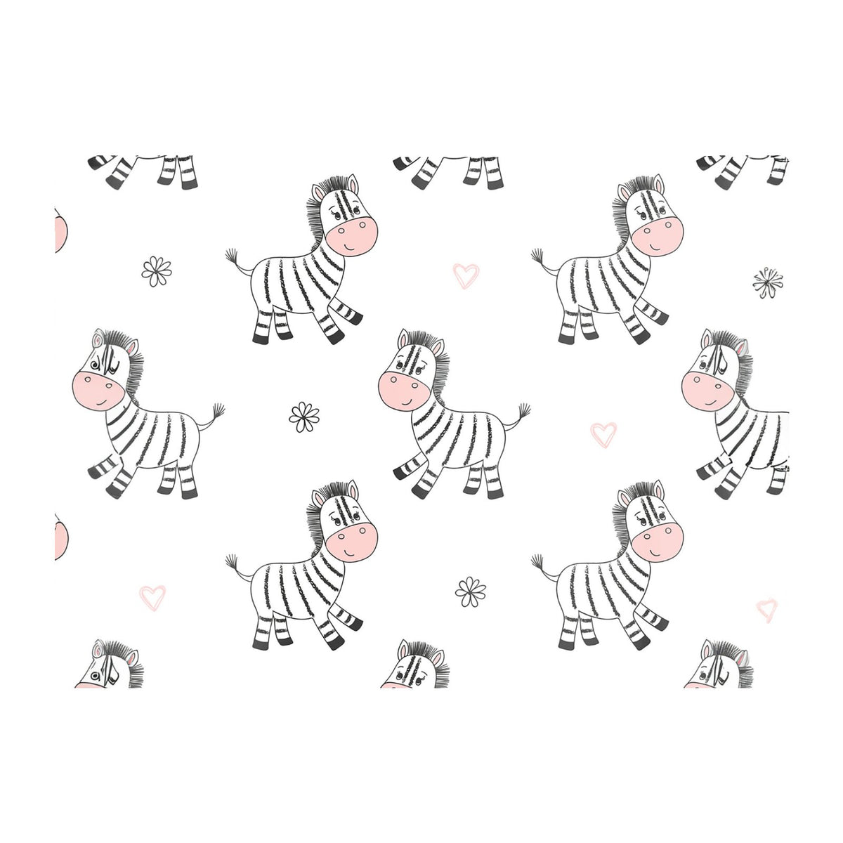Cute Hand Drawn Zebra Glass Chopping Board