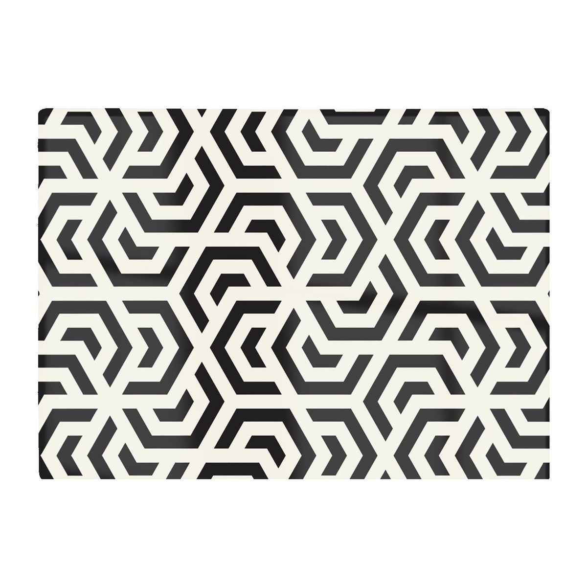Hexagonal Geometric Pattern Glass Chopping Board