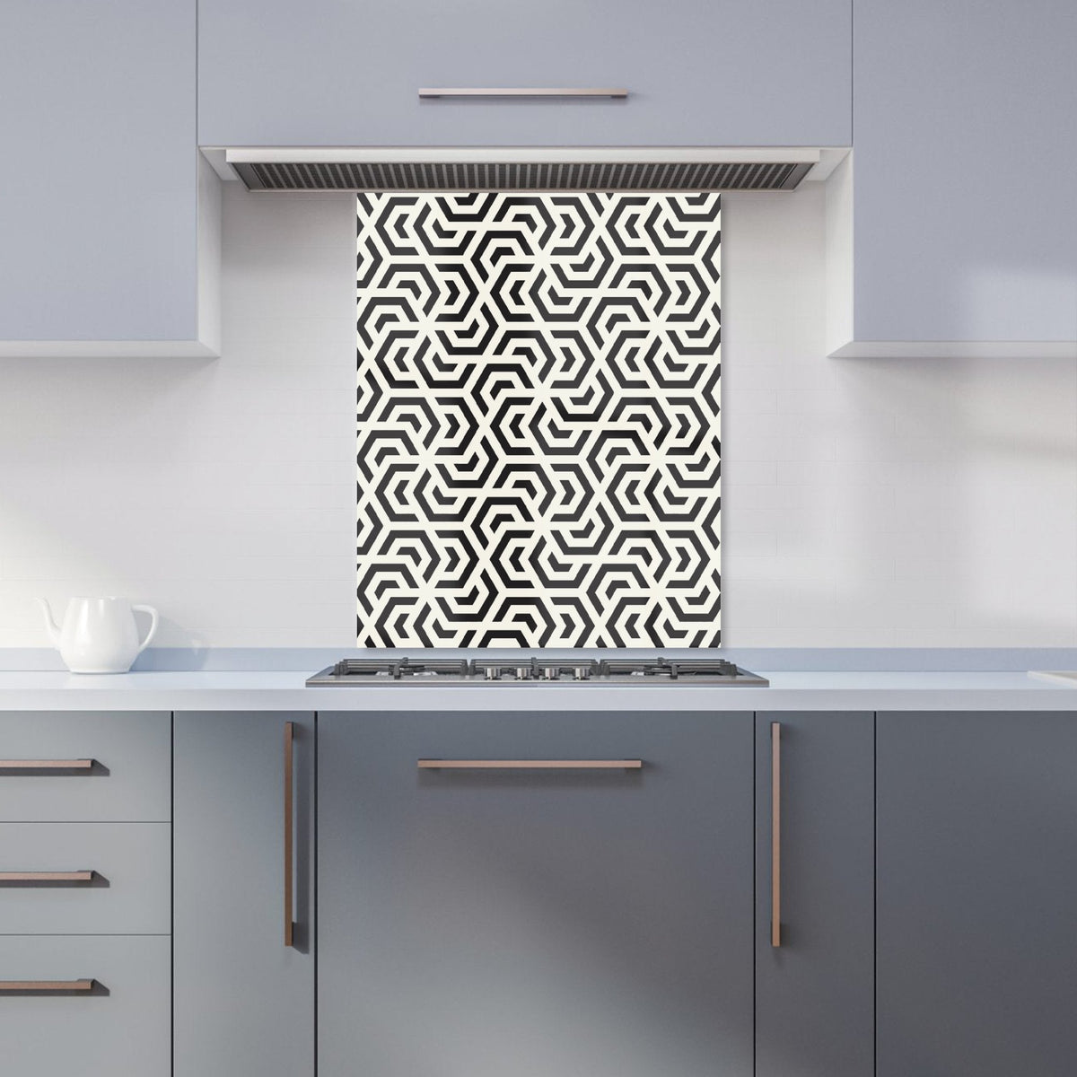 Hexagonal Geometric Pattern Kitchen Splashback