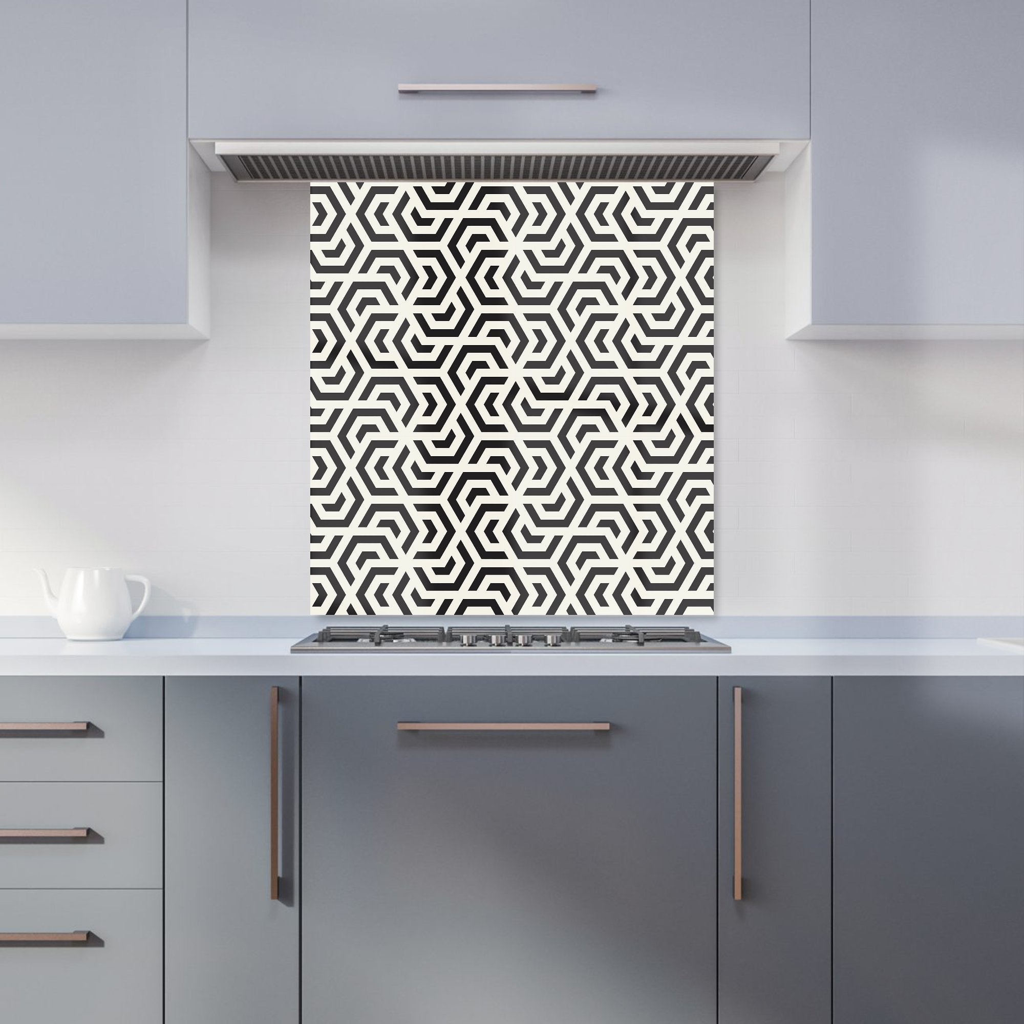 Hexagonal Geometric Pattern Kitchen Splashback
