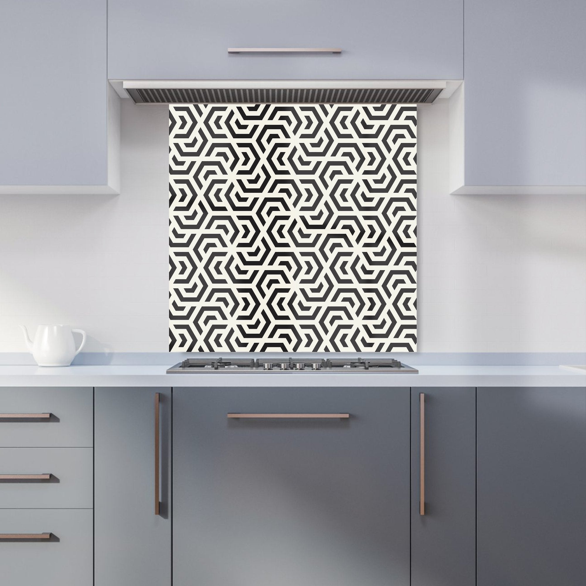 Hexagonal Geometric Pattern Kitchen Splashback