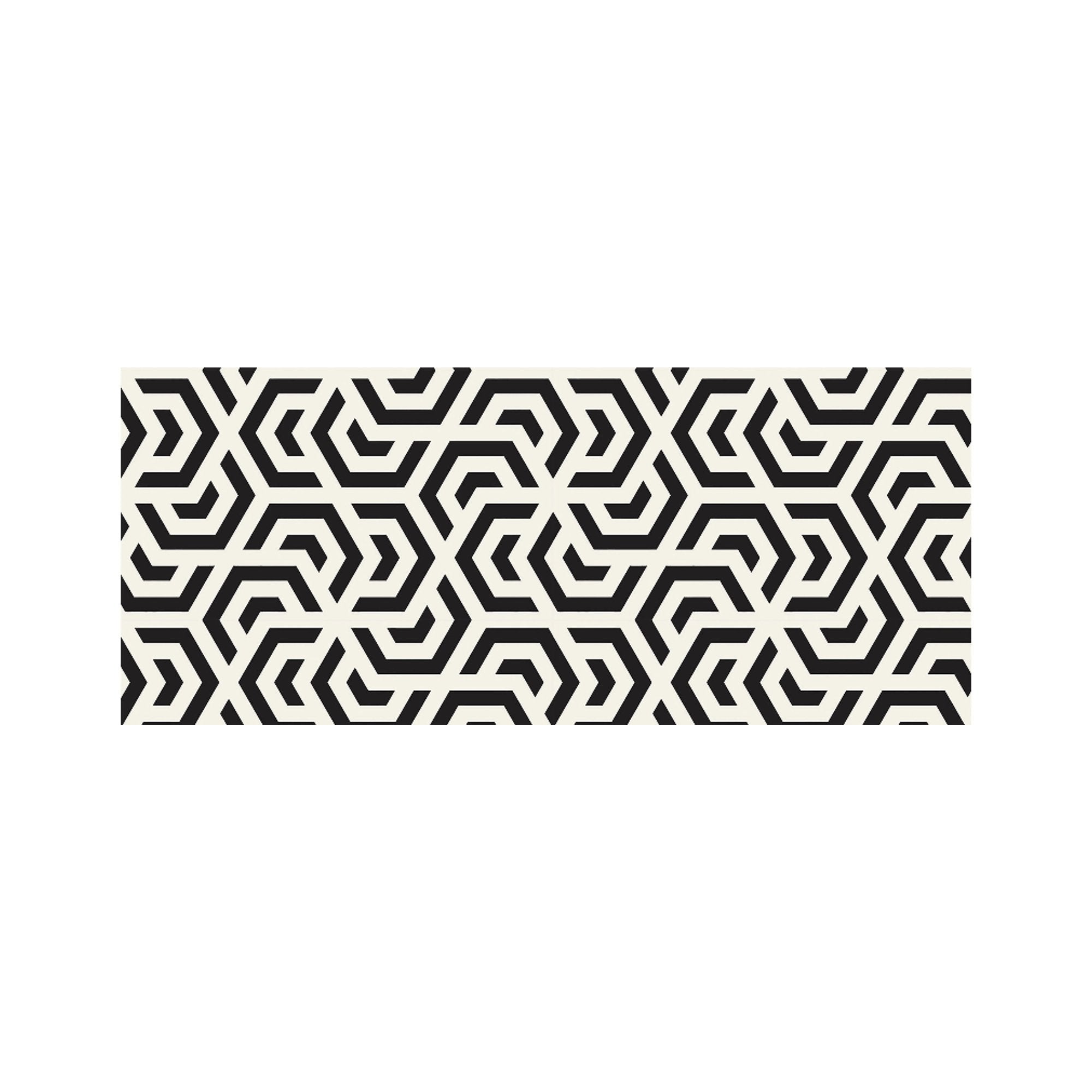 Hexagonal Geometric Pattern Glass Bathroom Splashback