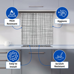 Monochrome Pencil Scribble Kitchen Splashback