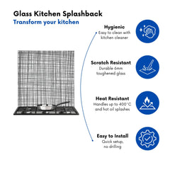 Monochrome Pencil Scribble Kitchen Splashback