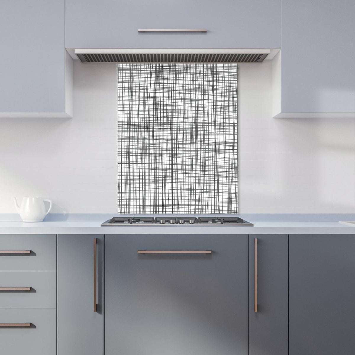 Monochrome Pencil Scribble Kitchen Splashback