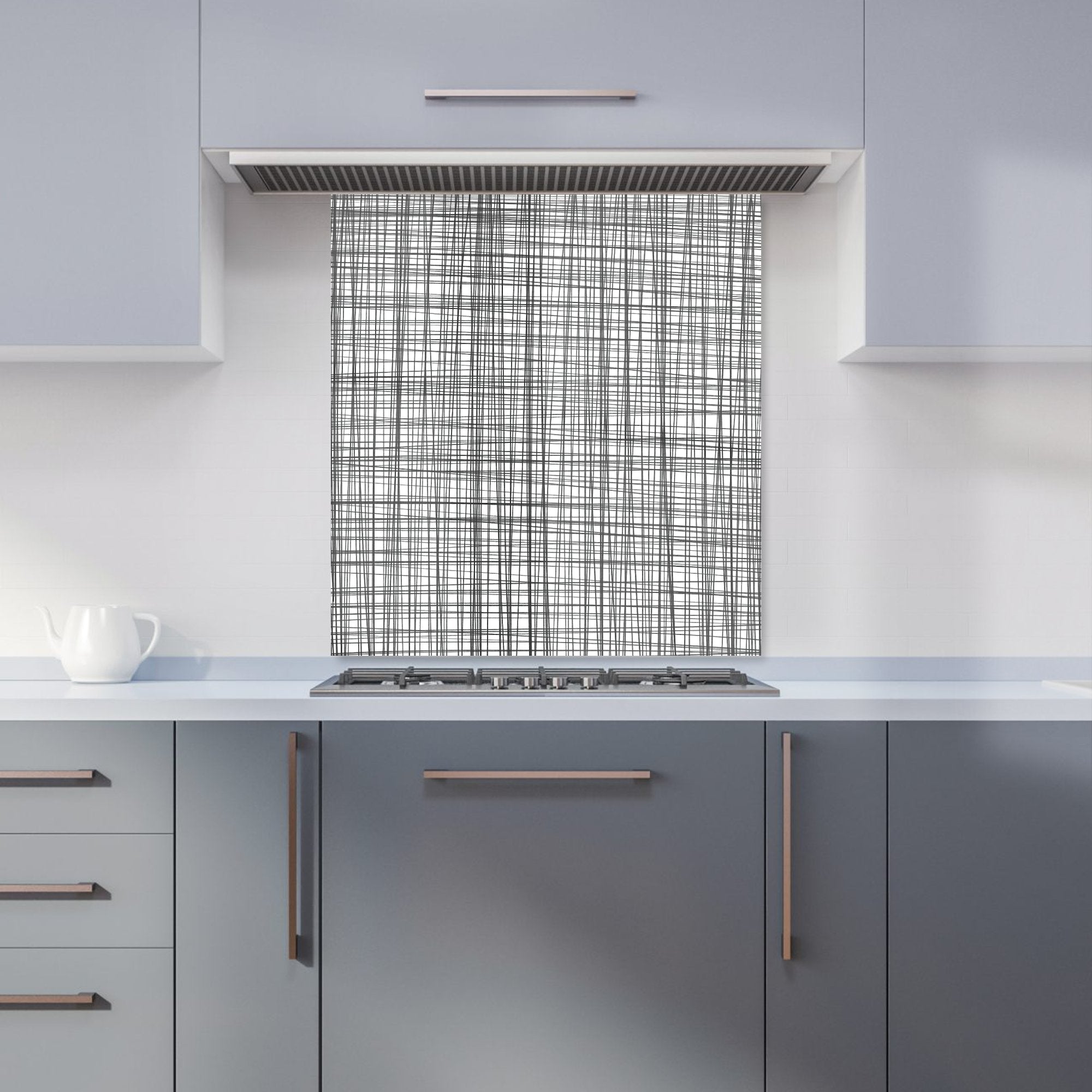 Monochrome Pencil Scribble Kitchen Splashback