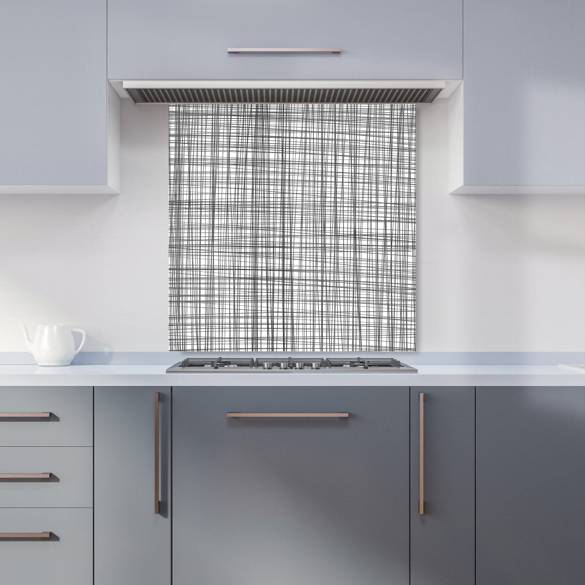 Monochrome Pencil Scribble Kitchen Splashback