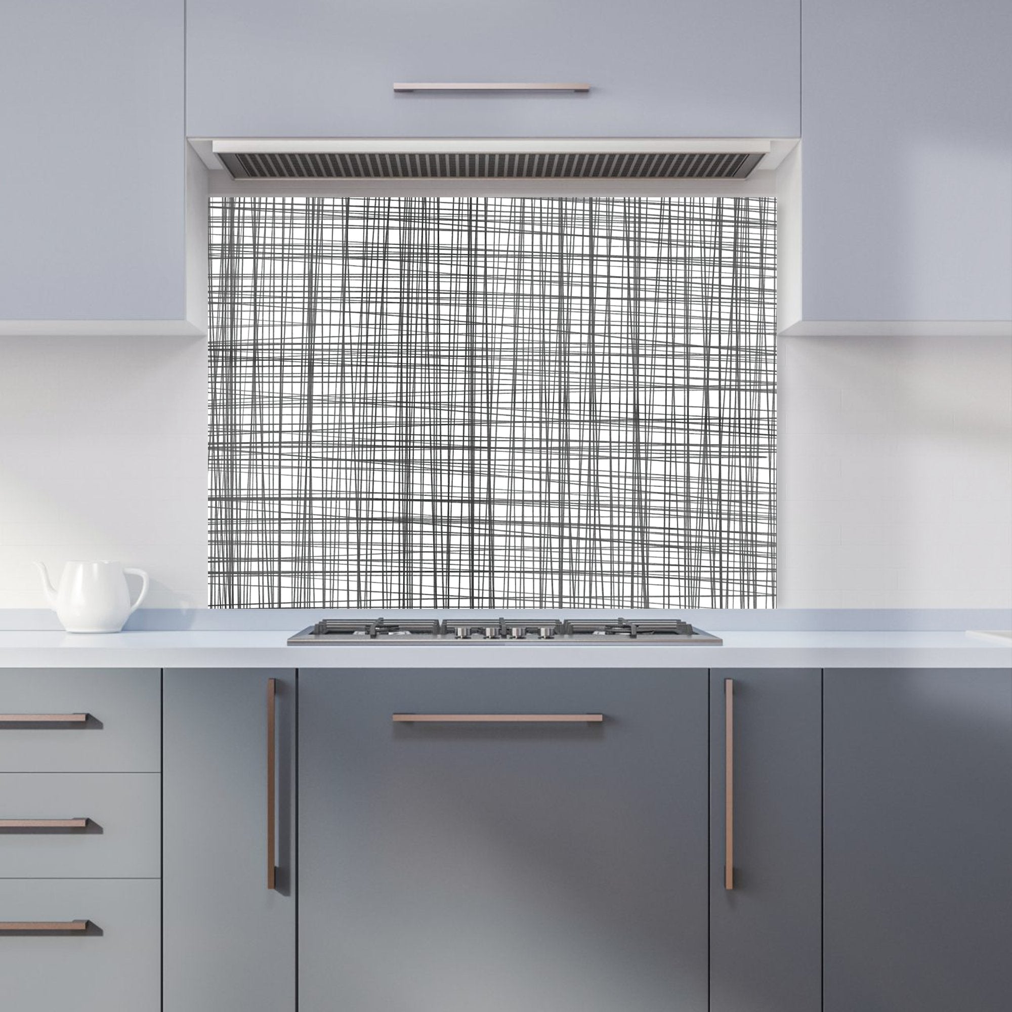 Monochrome Pencil Scribble Kitchen Splashback