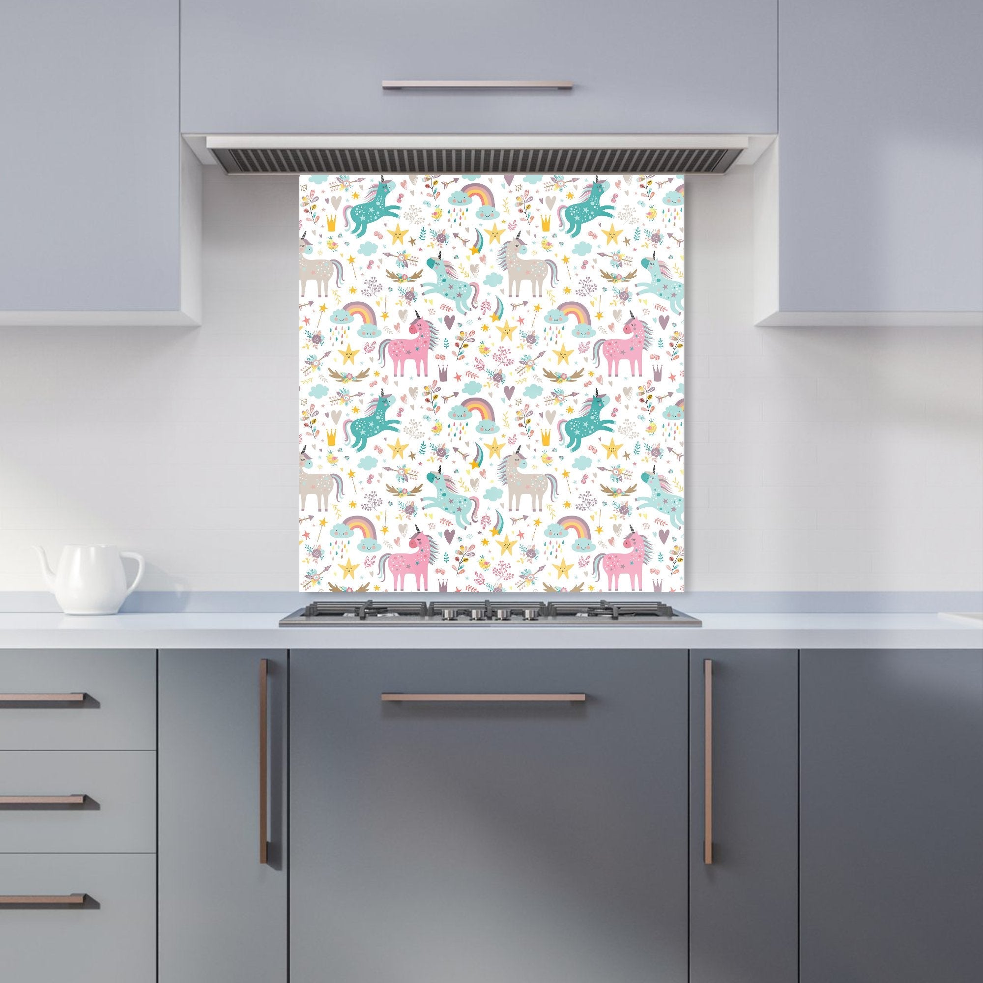 Unicorn And Rainbows Kitchen Splashback
