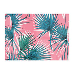 Pink Green Fan Palms Glass Chopping Board