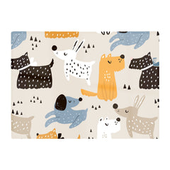 Hand Drawn Dogs Glass Chopping Board
