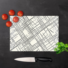 Monochrome Distressted Pattern Glass Chopping Board